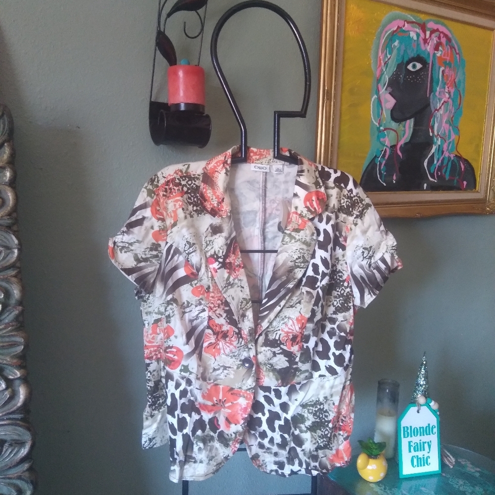 C a t o jacket extra large multicolored animal and Floral print
